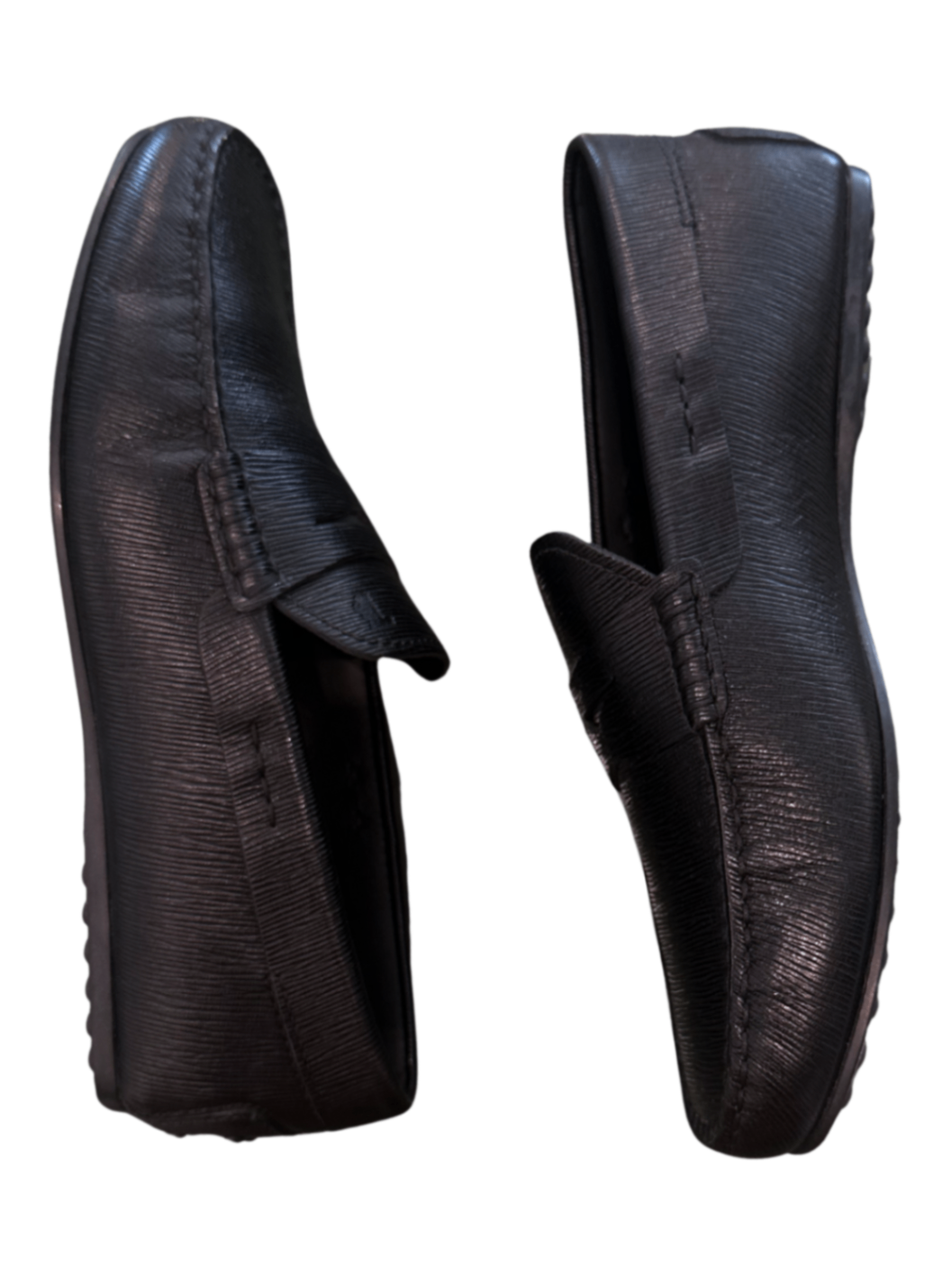 City Black Leather Loafers / Size 8M