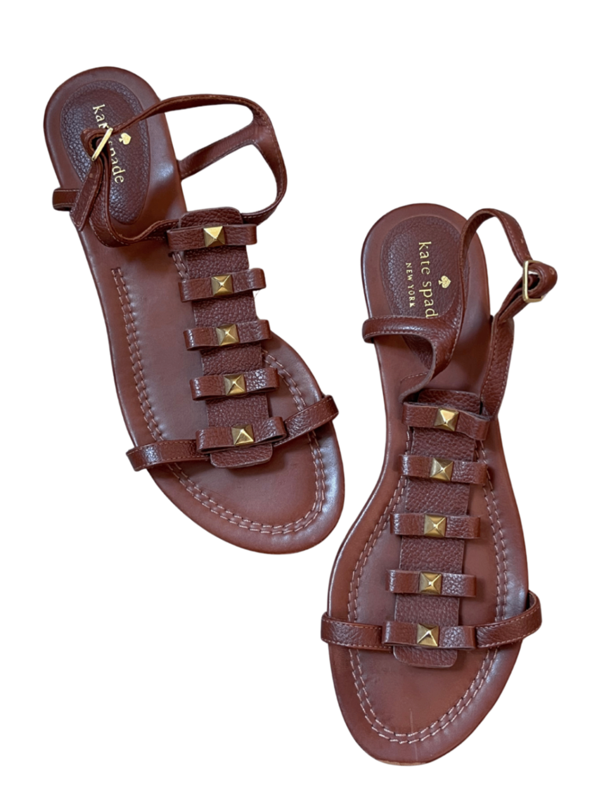 Studded Gladiator Sandals Brown / Size 10