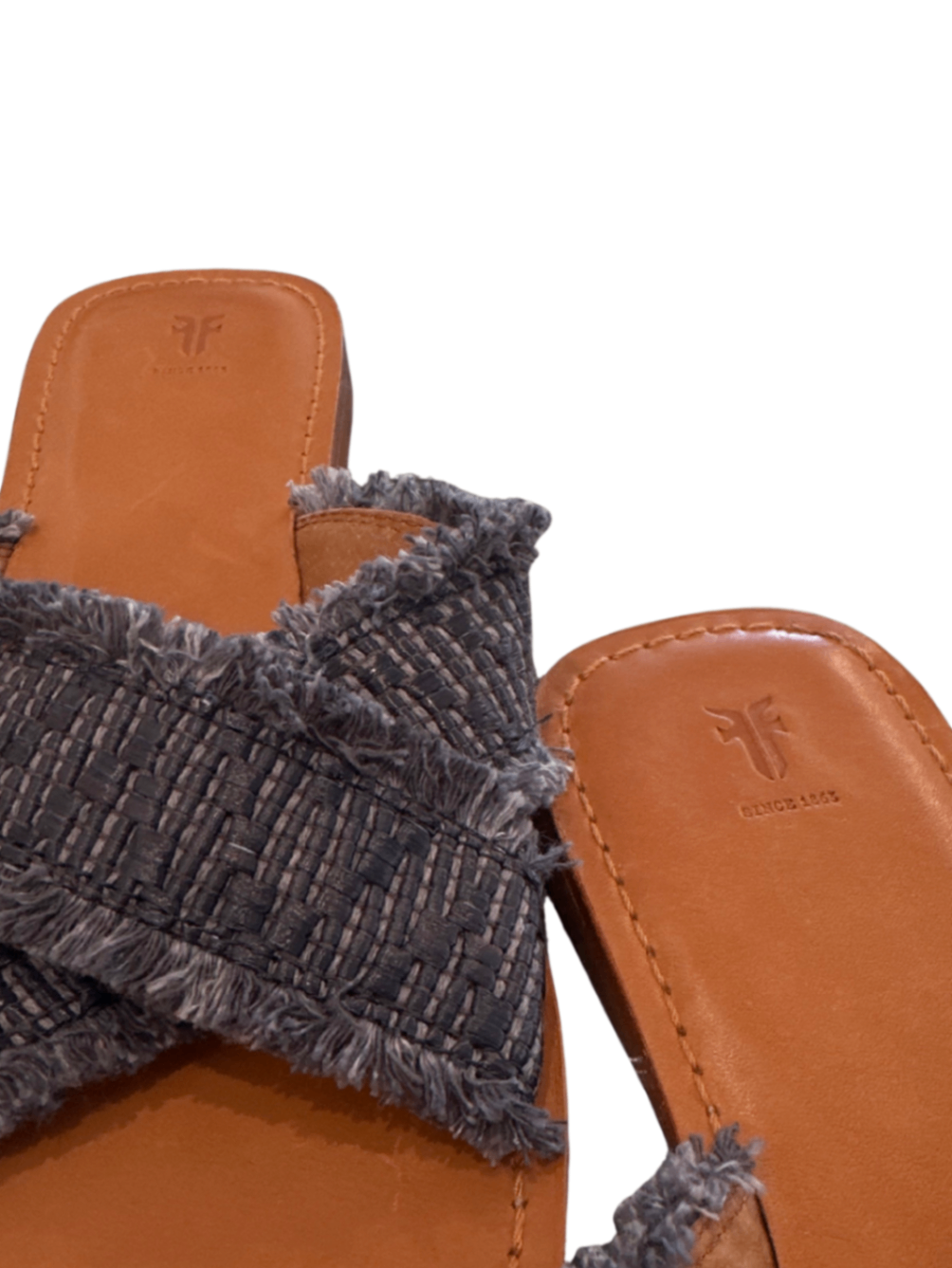 Frayed Crossband Slide Sandal / Size 10