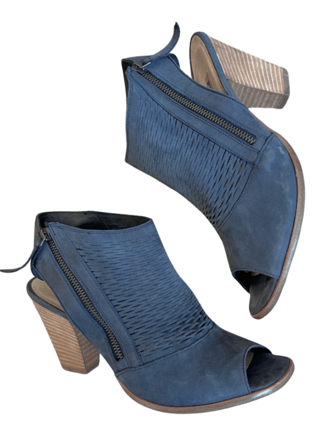 Cayanne Peep Toe Bootie Suede Blue / Size 8