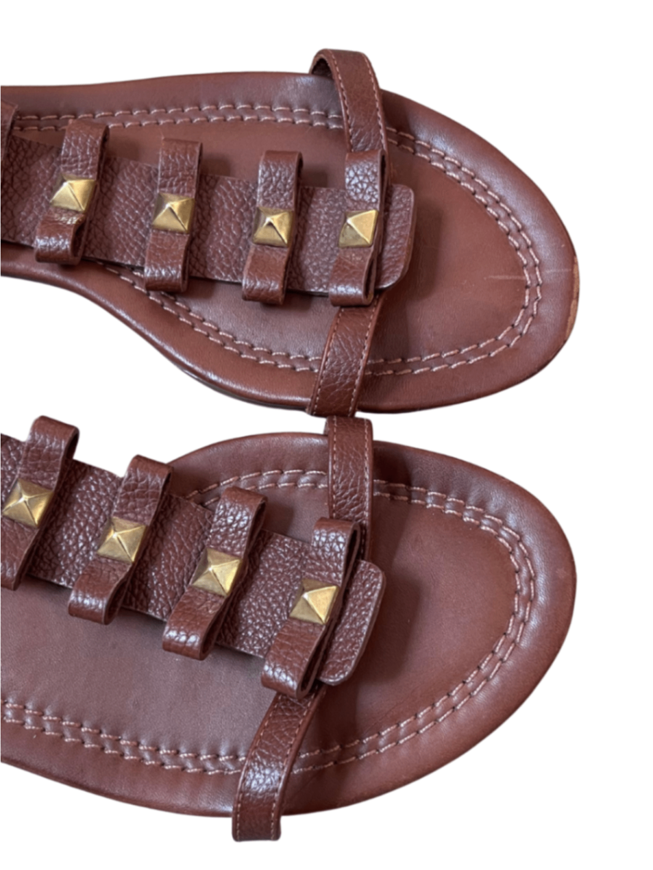 Studded Gladiator Sandals Brown / Size 10