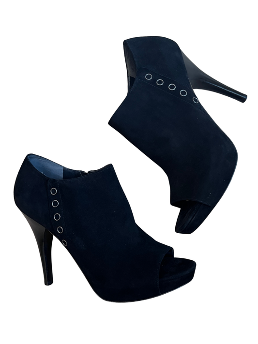 Peep Toe Platform Booties Black / Size 11