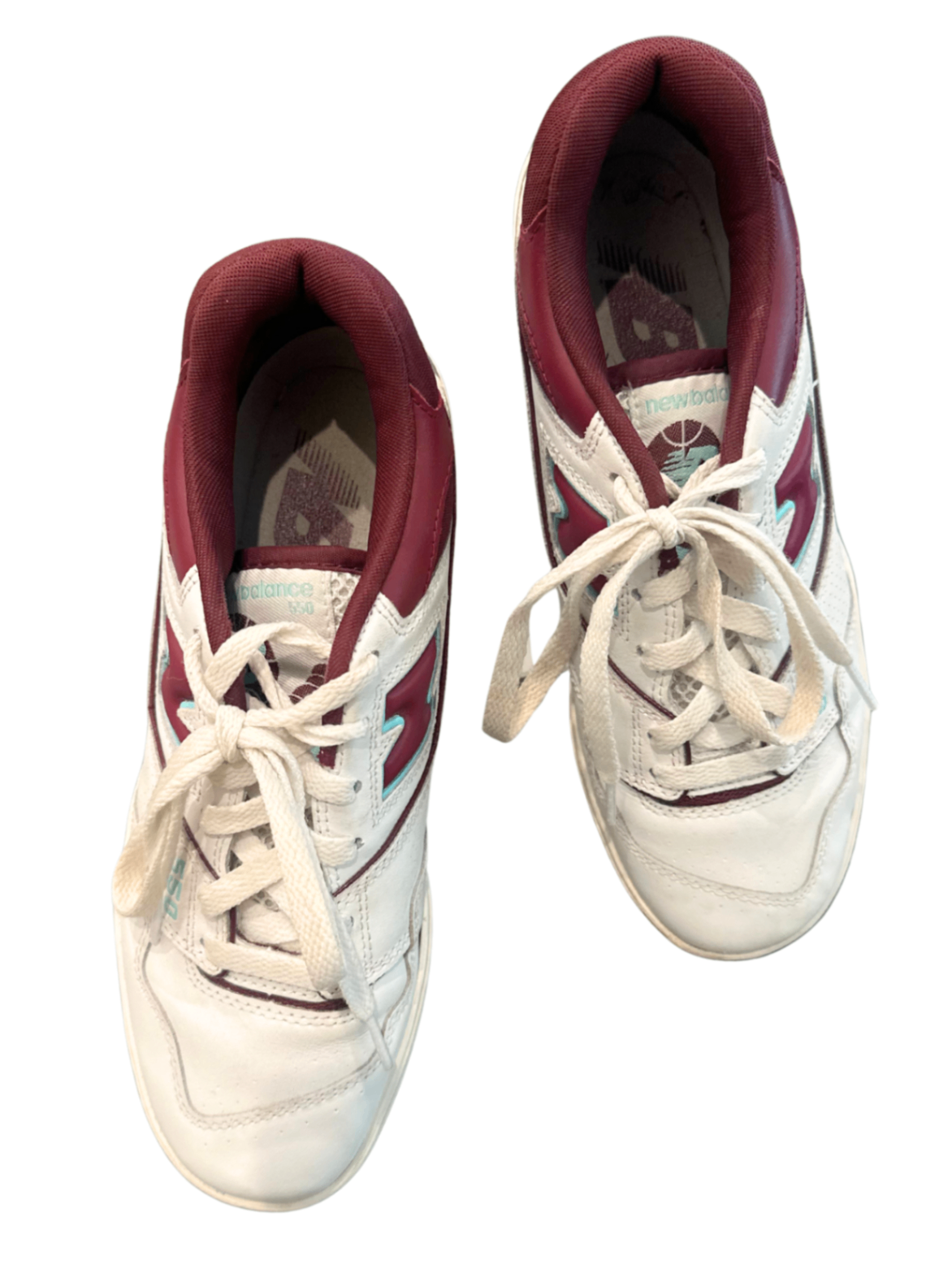 NB 550 Sneakers Burgundy/Cyan / Size 6.5M