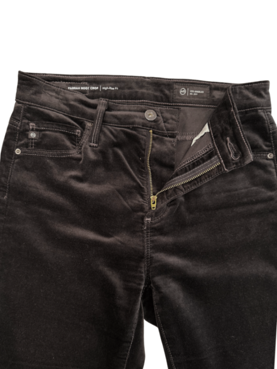 Farrah High Rise Boot Crop Velvet Black / Size 27