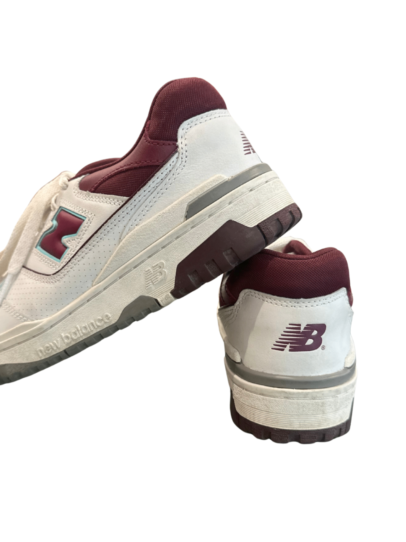 NB 550 Sneakers Burgundy/Cyan / Size 6.5M