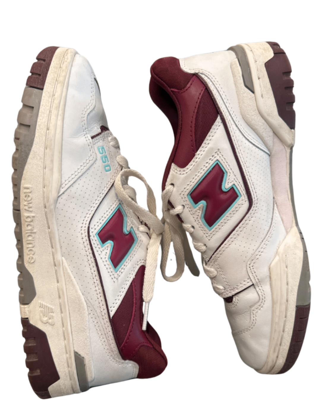 NB 550 Sneakers Burgundy/Cyan / Size 6.5M