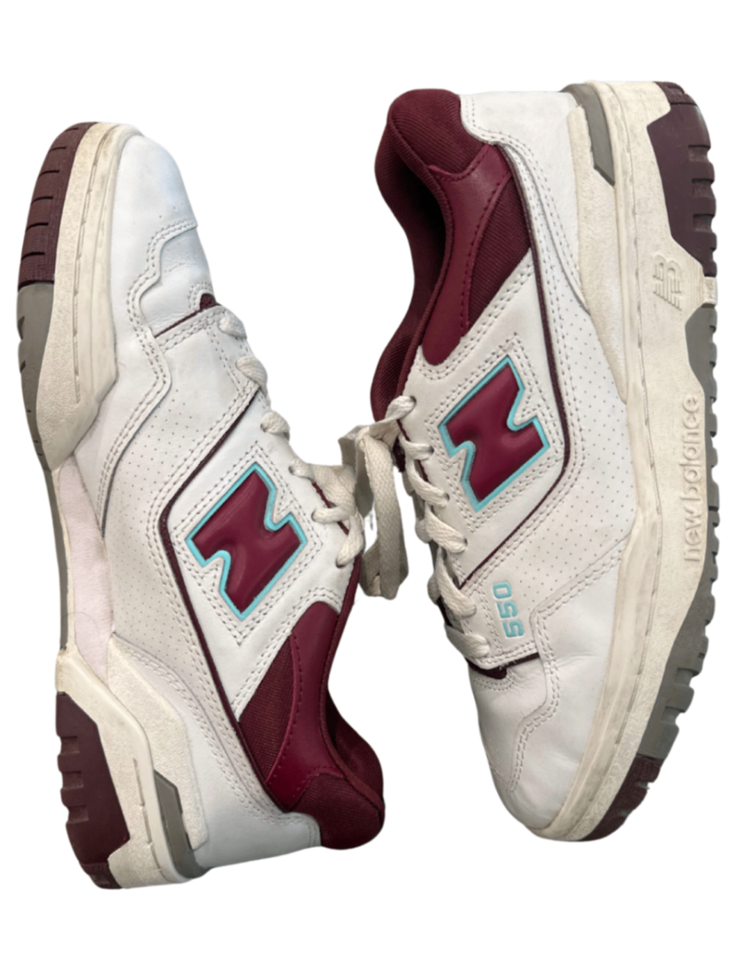 NB 550 Sneakers Burgundy/Cyan / Size 6.5M
