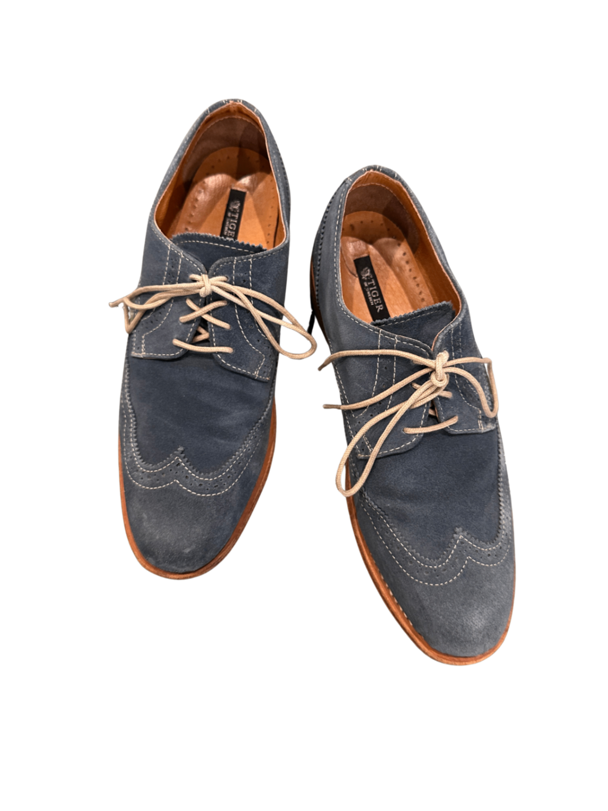 Suede Leon Brogue Shoe Blue / Size 40