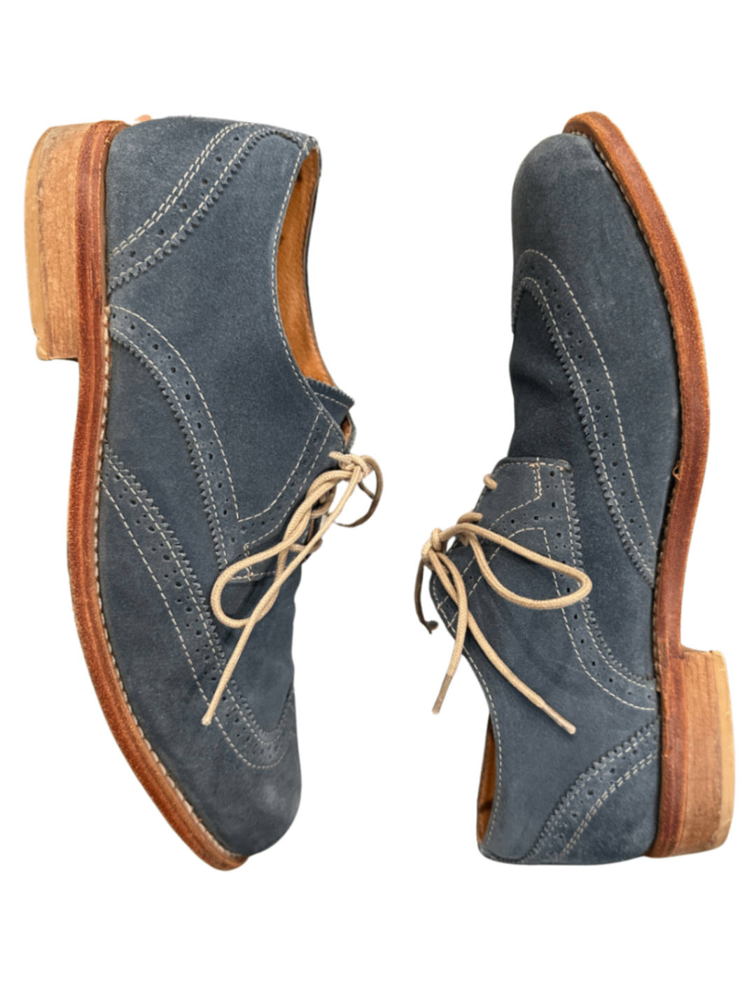 Suede Leon Brogue Shoe Blue / Size 40