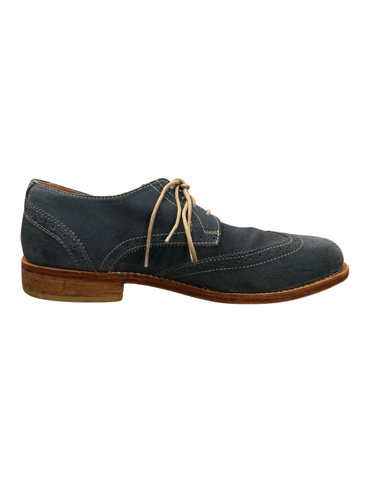 Suede Leon Brogue Shoe Blue / Size 40