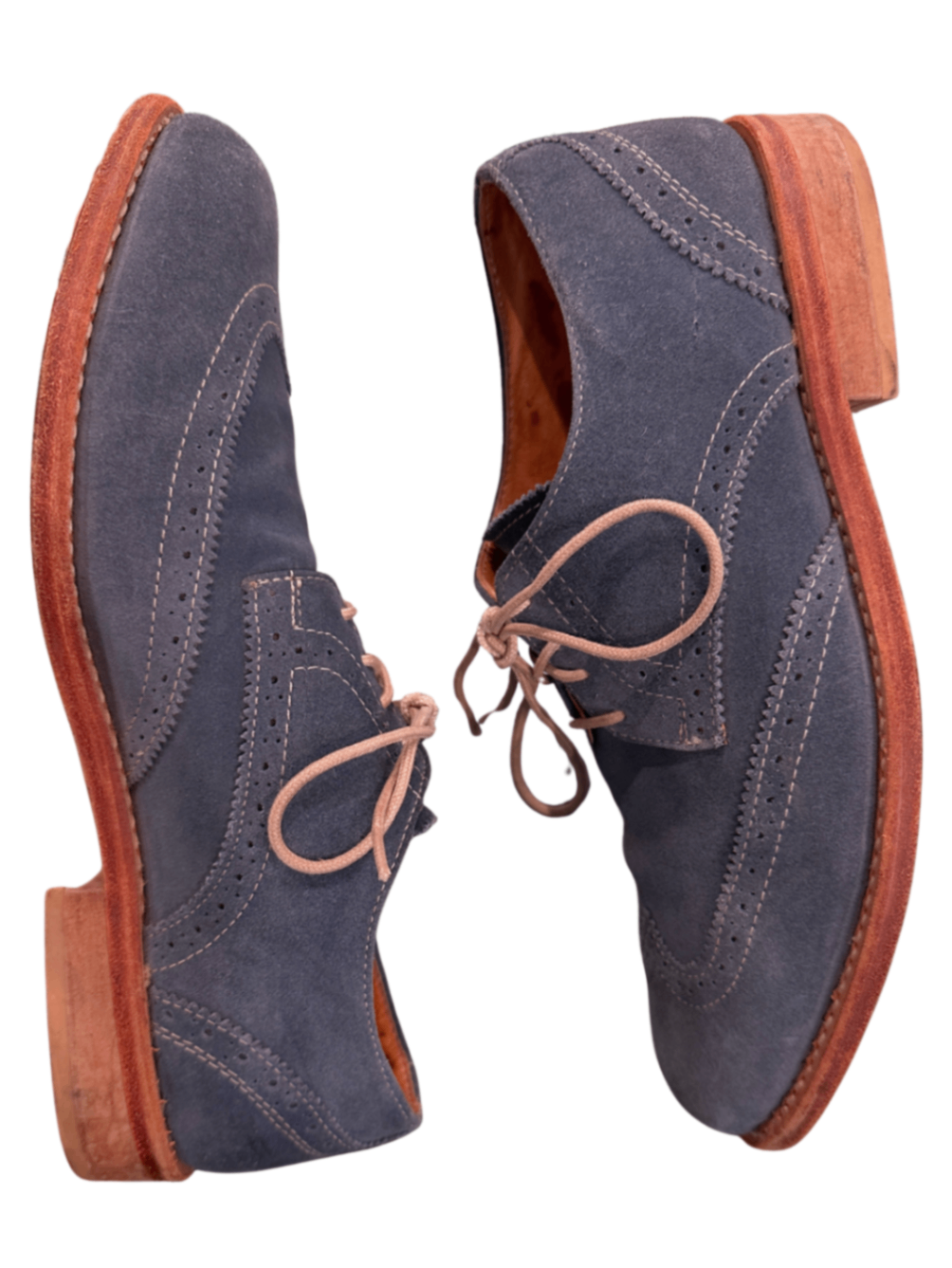 Suede Leon Brogue Shoe Blue / Size 40