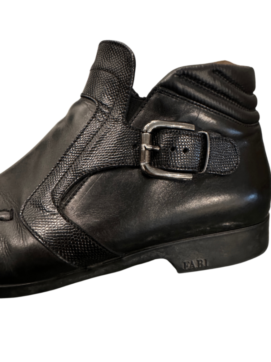 Buckled Leather Ankle Boots Black / Size 40