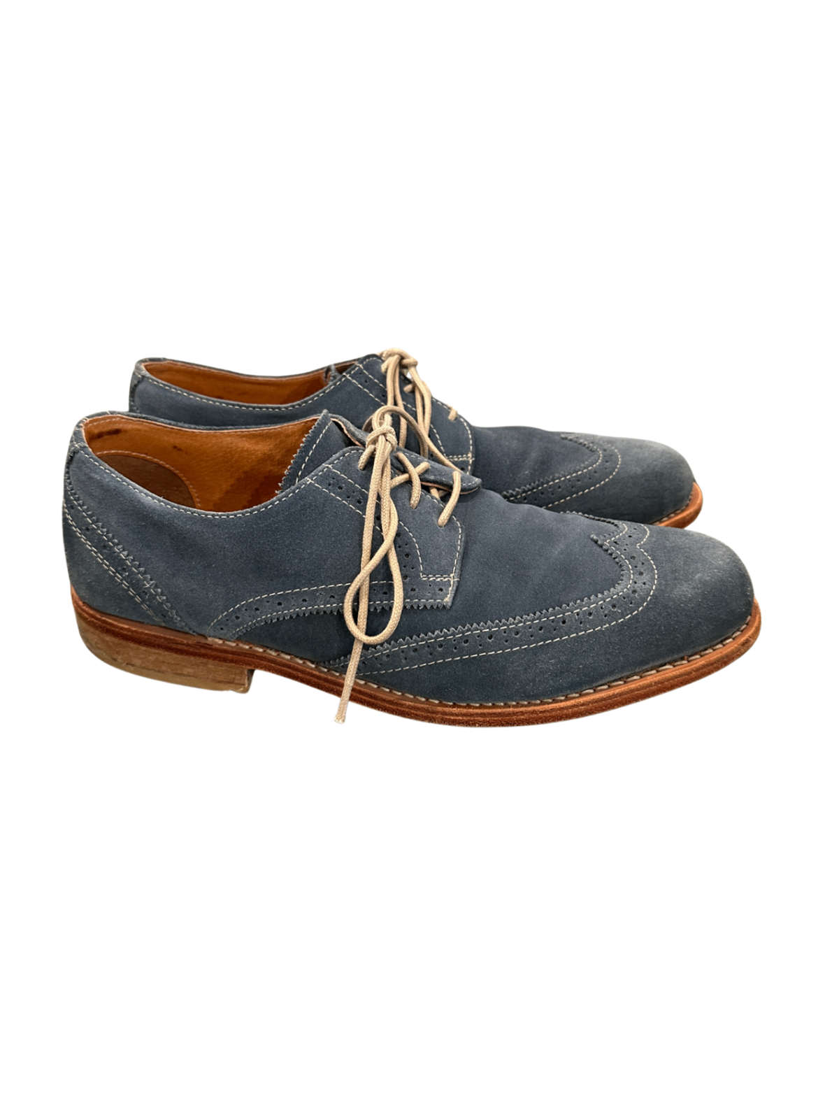 Suede Leon Brogue Shoe Blue / Size 40
