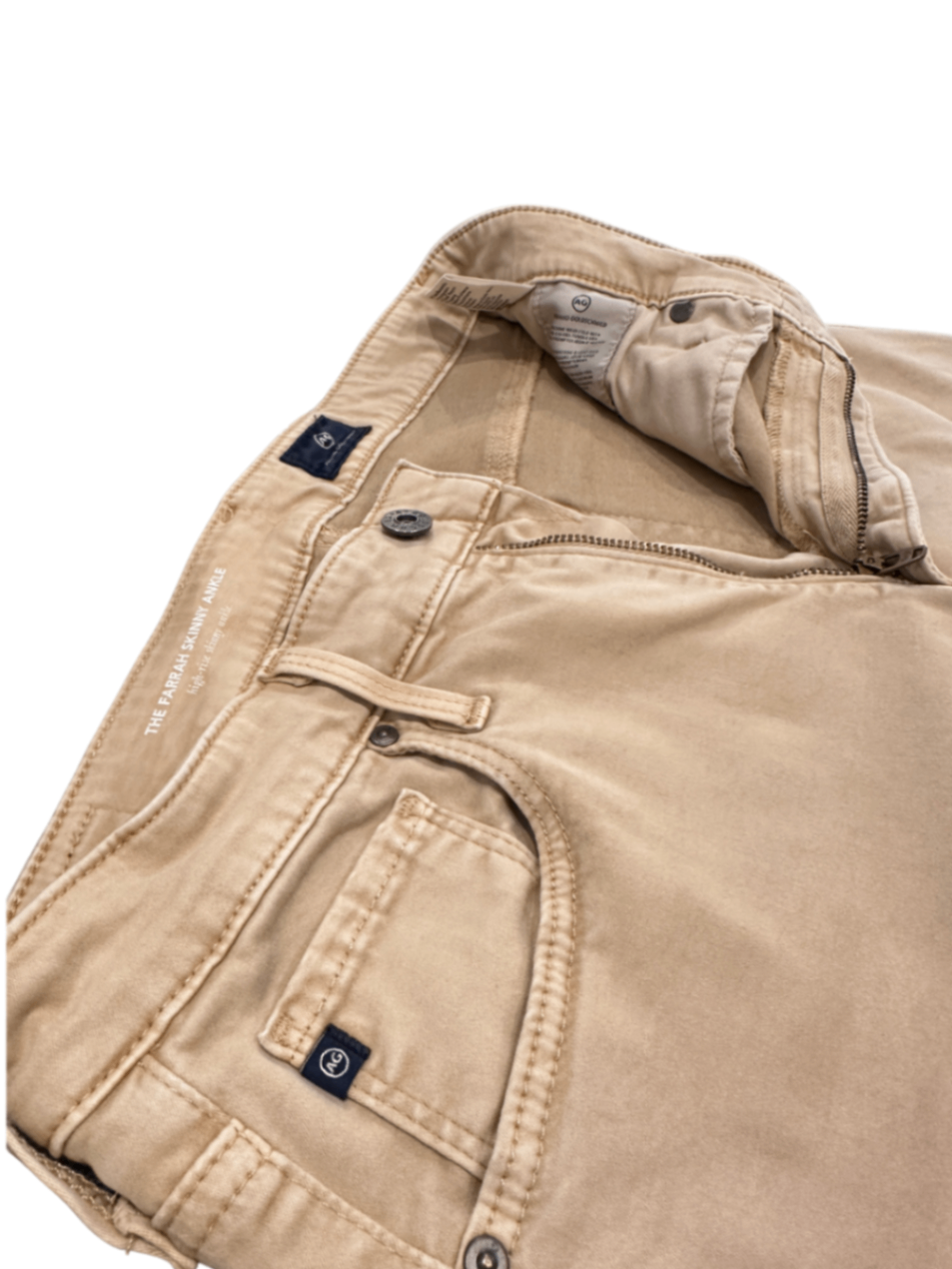 High Rise Farrah Skinny Ankle Beige / Size 29