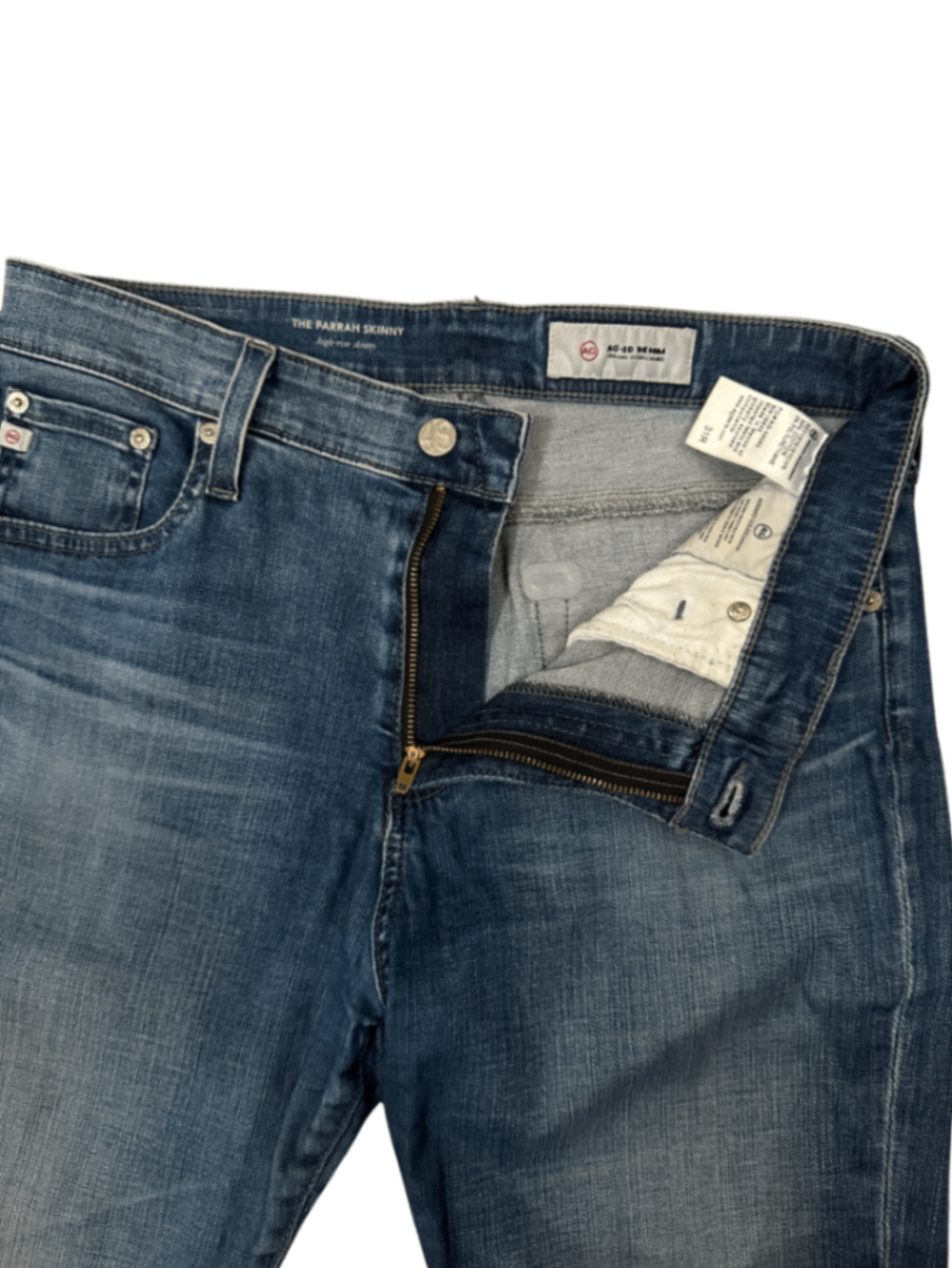 Farrah High Rise Skinny Jean Mid Blue / Size 31