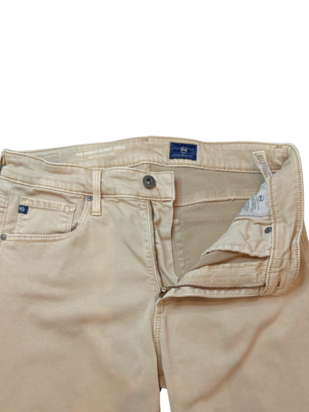 High Rise Farrah Skinny Ankle Beige / Size 29