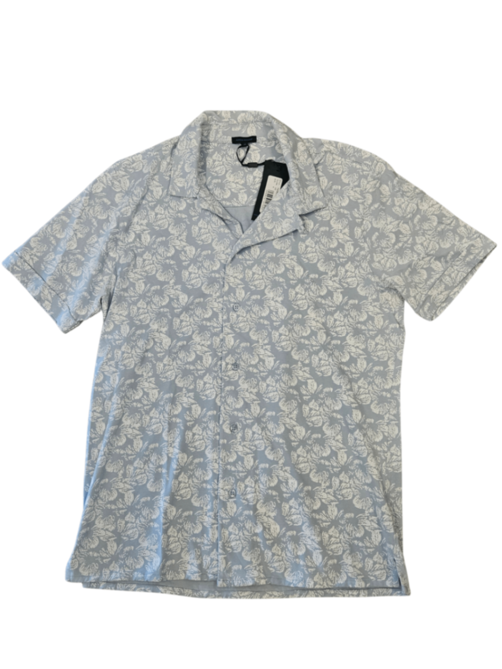 Printed Pima Stretch Button Up Blue Ice / Size M