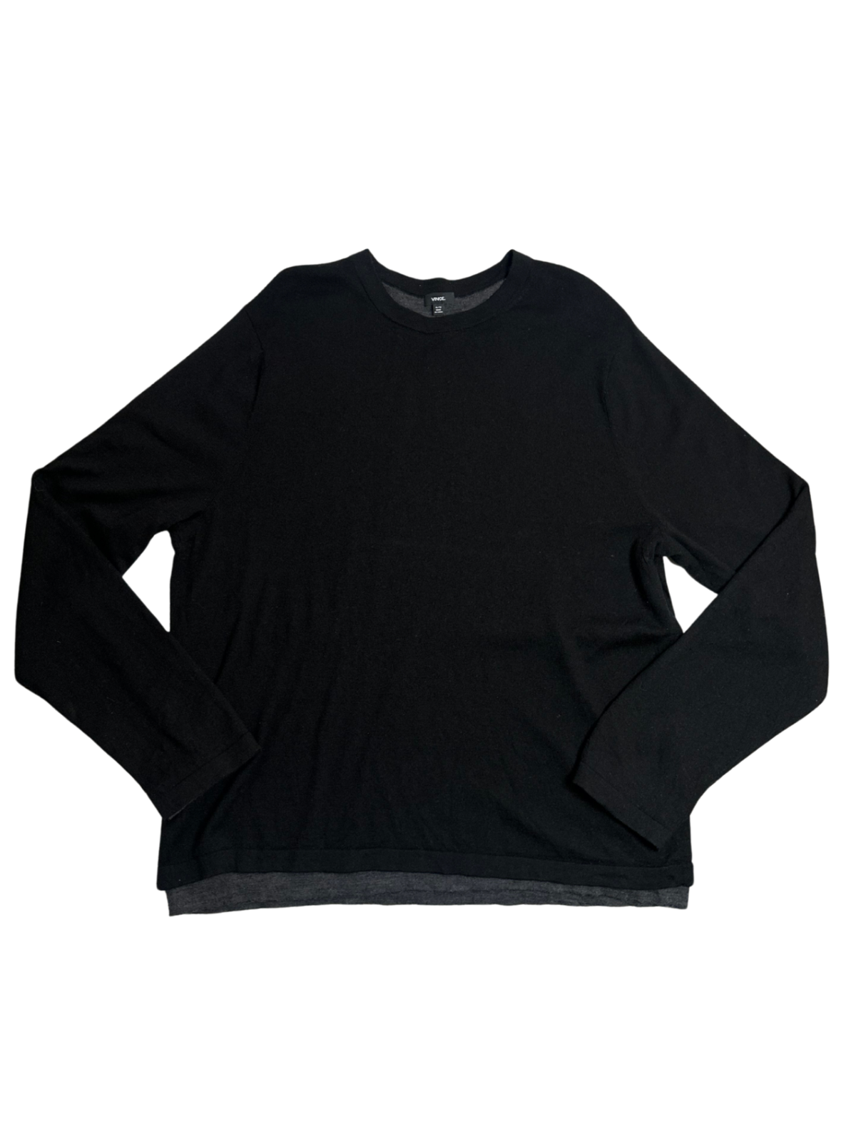 Double Layer Sweater Black Grey Contrast / Size XL