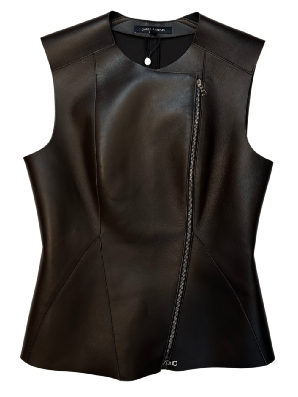 Marjorie Lamb Leather Vest Chocolate / Size 8