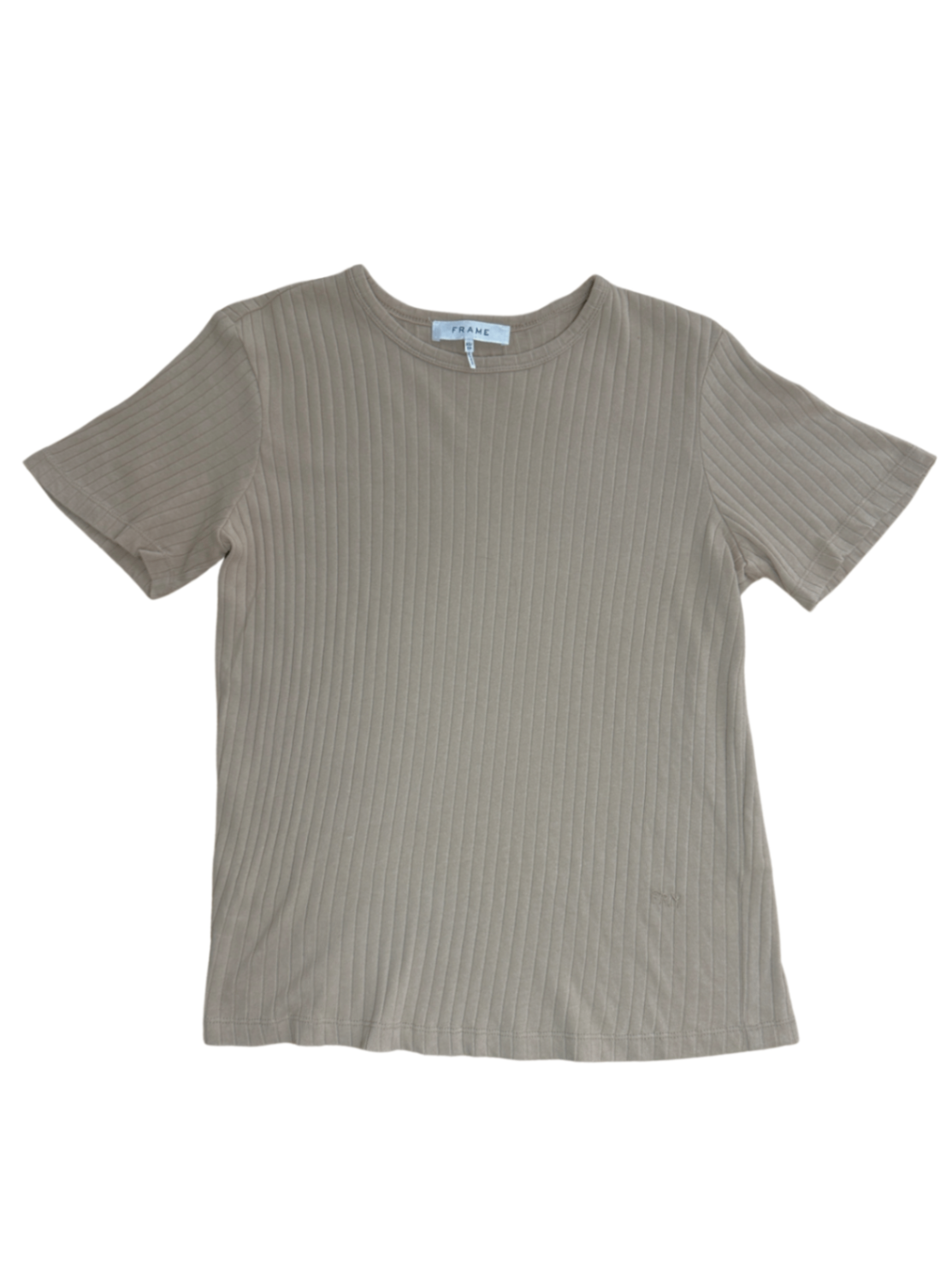 Rib Crewneck Tee Cafe Au Lait / Size XS