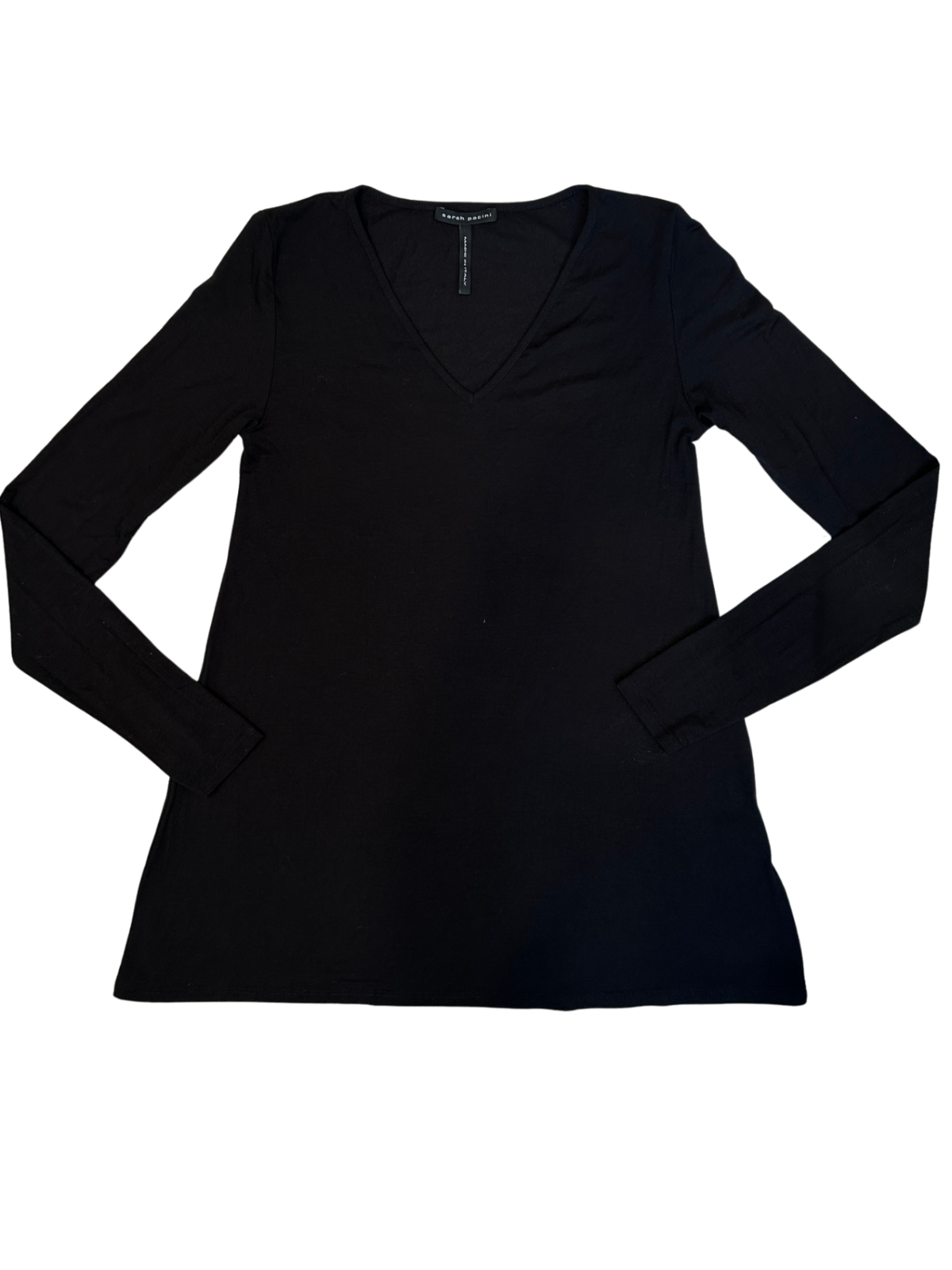 Modal Long Sleeve V-Neck Black / Size 1 (S)