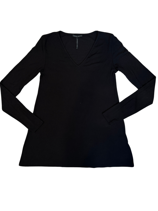 Modal Long Sleeve V-Neck Black / Size 1 (S)