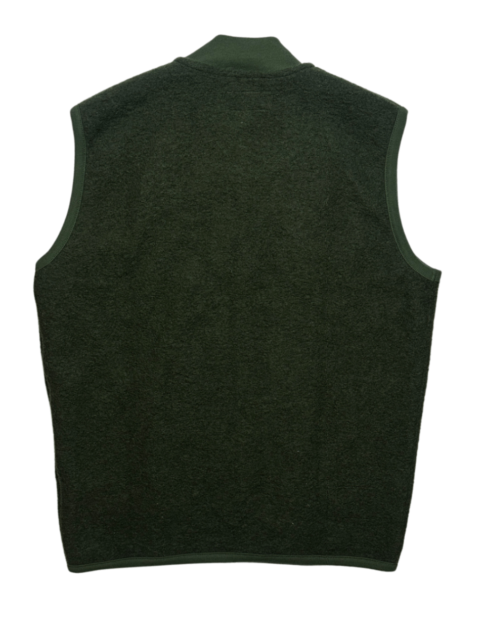 Wool Fleece Zip Waistcoat Olive Green / Size M