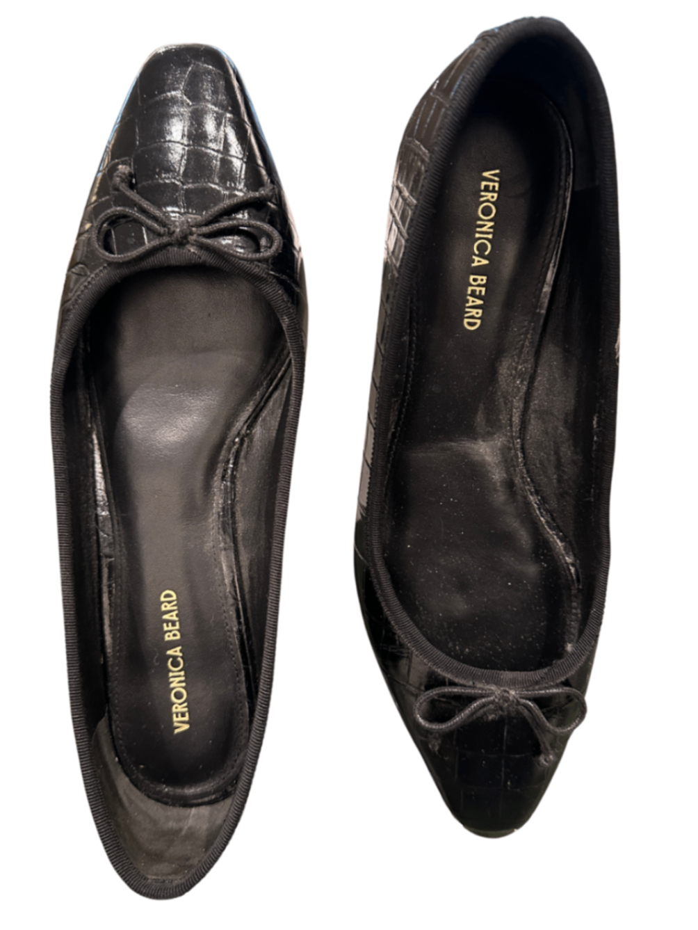 Cecile Croc Embossed Ballet Pump Black / Size 7.5M