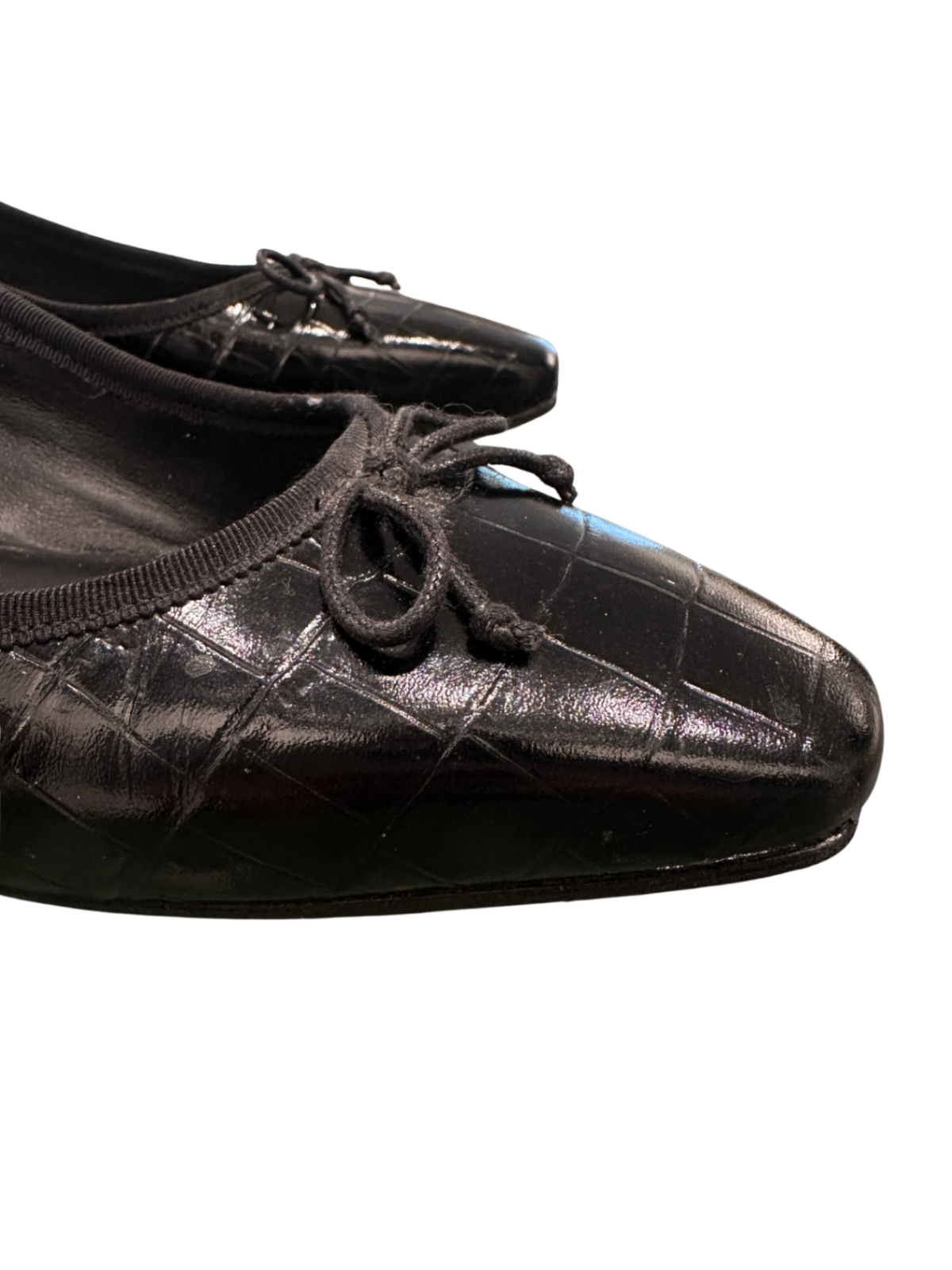 Cecile Croc Embossed Ballet Pump Black / Size 7.5M