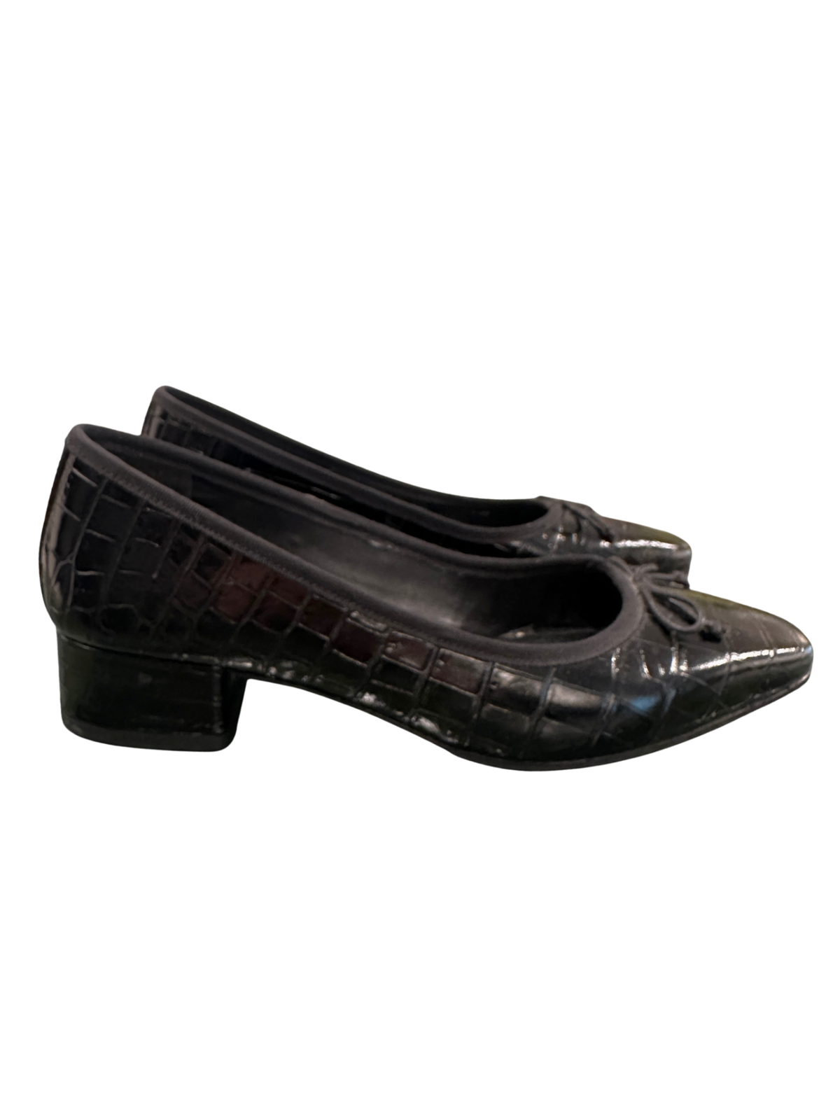 Cecile Croc Embossed Ballet Pump Black / Size 7.5M