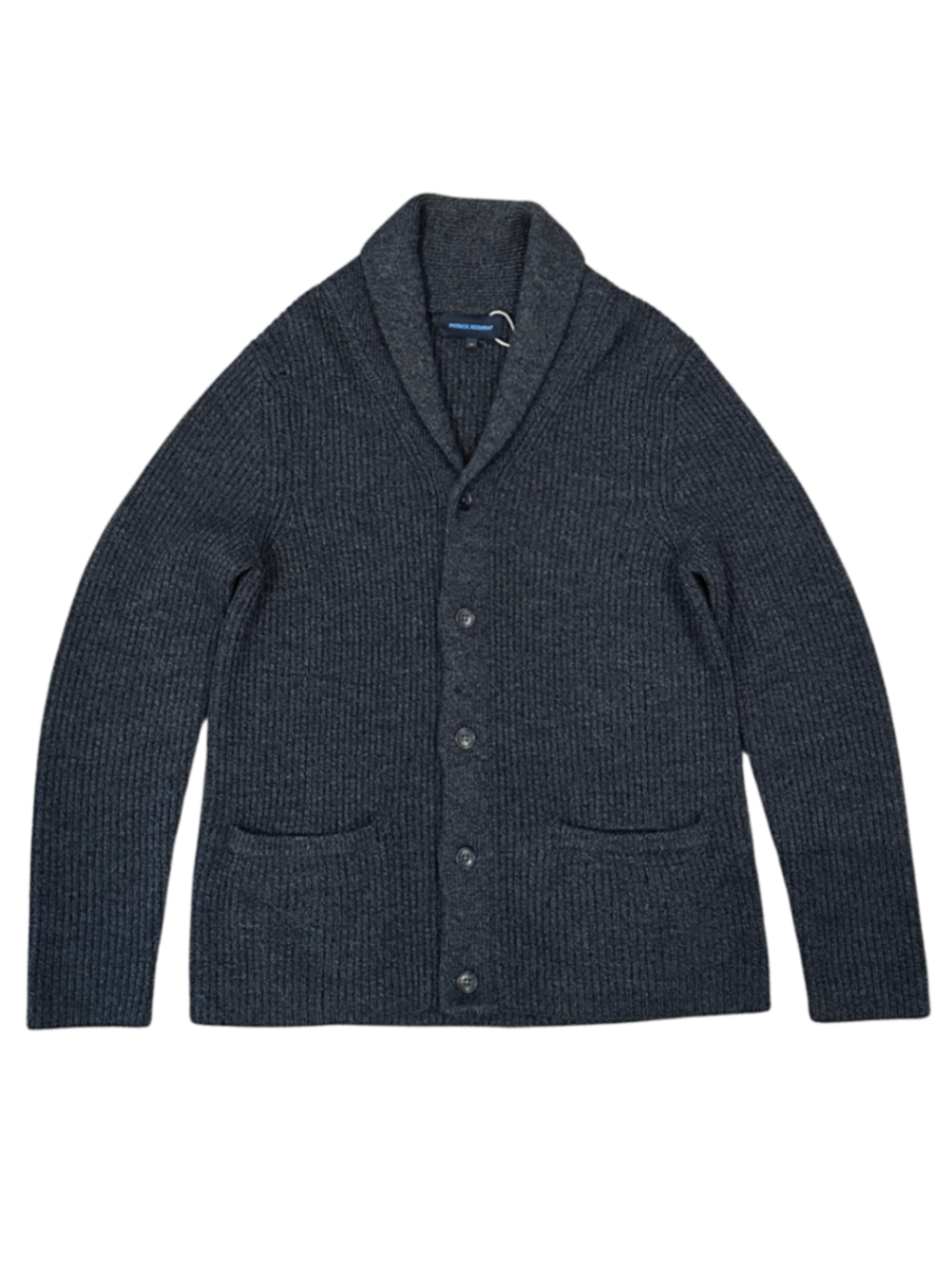 Merino Ribbed Shawl Collar Cardigan Charcoal / Size M