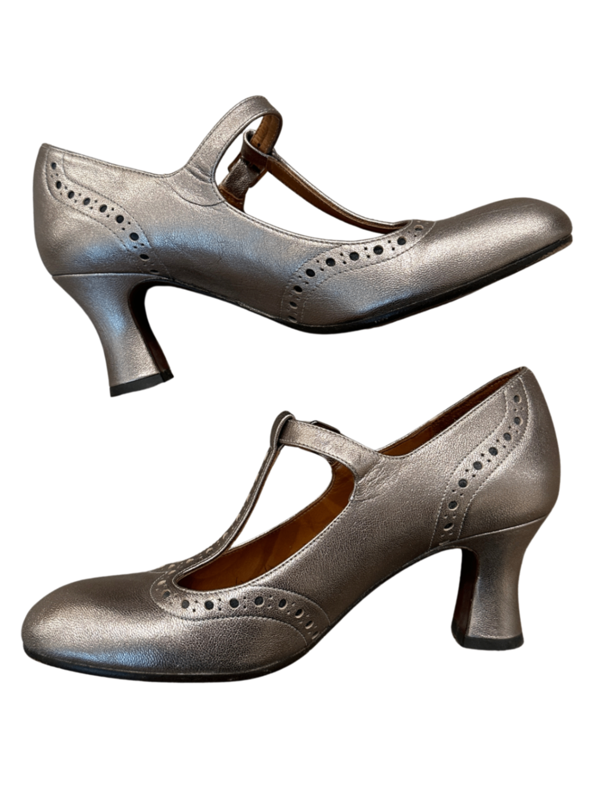 T-Strap Mary Jane Pump Metallic / Size 37