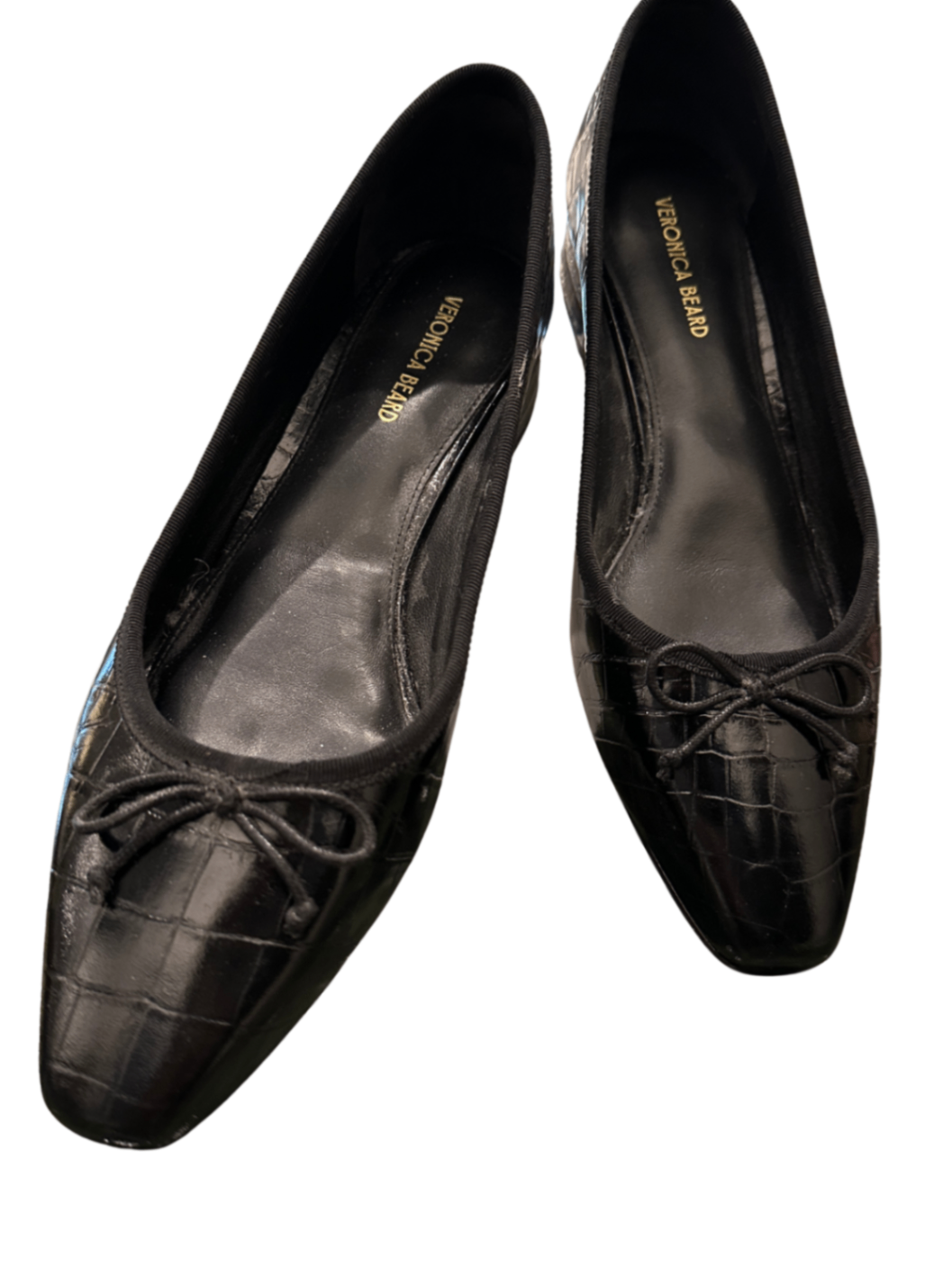 Cecile Croc Embossed Ballet Pump Black / Size 7.5M