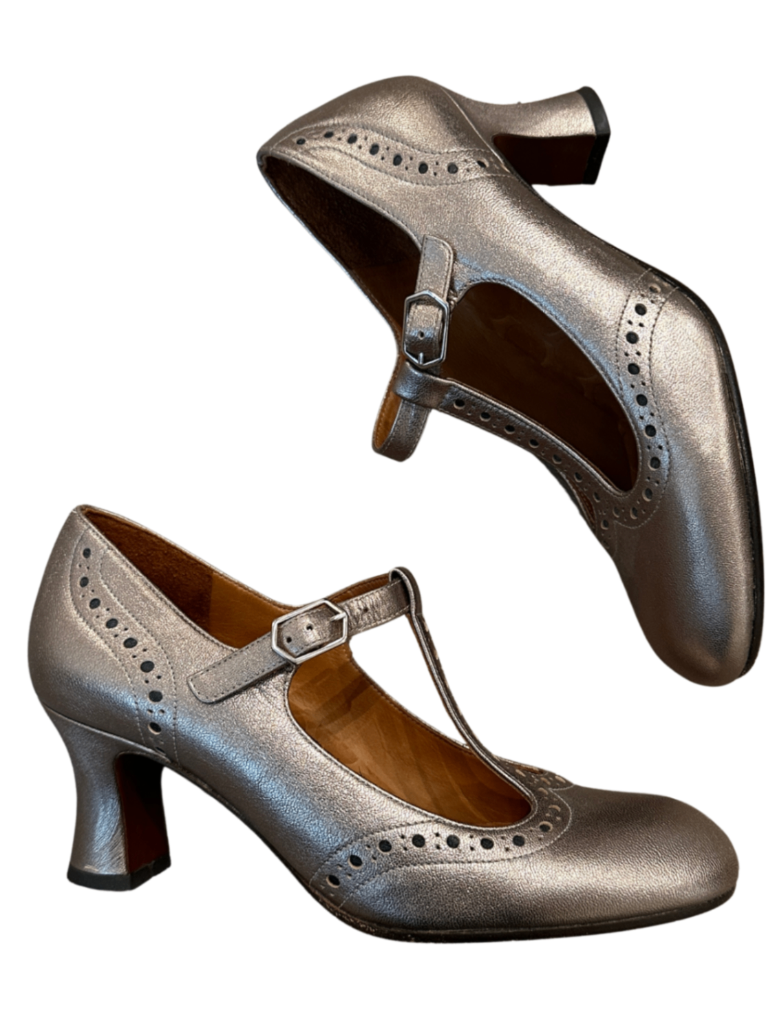 T-Strap Mary Jane Pump Metallic / Size 37