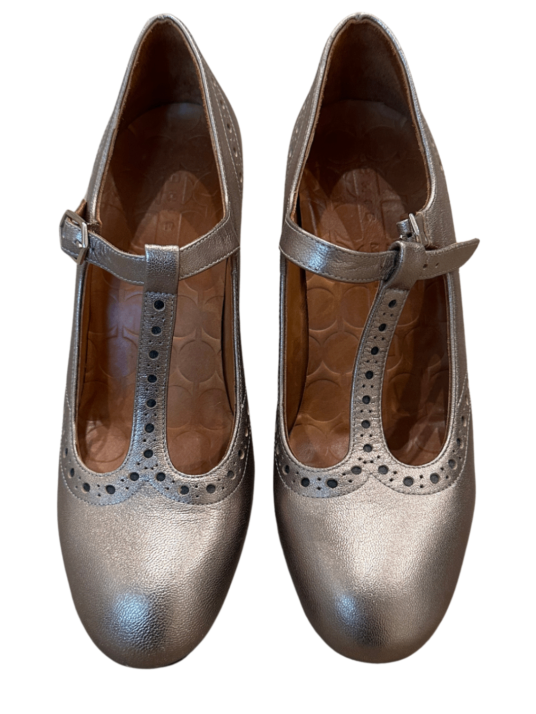 T-Strap Mary Jane Pump Metallic / Size 37