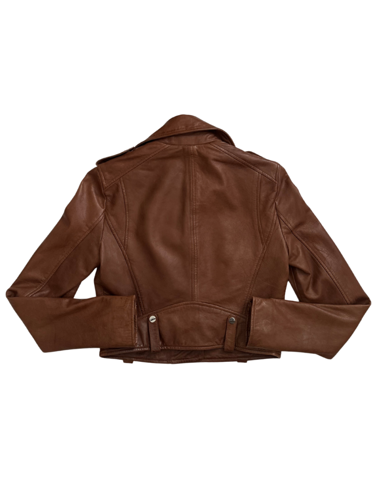Leather Biker Jacket Brown / Size XS