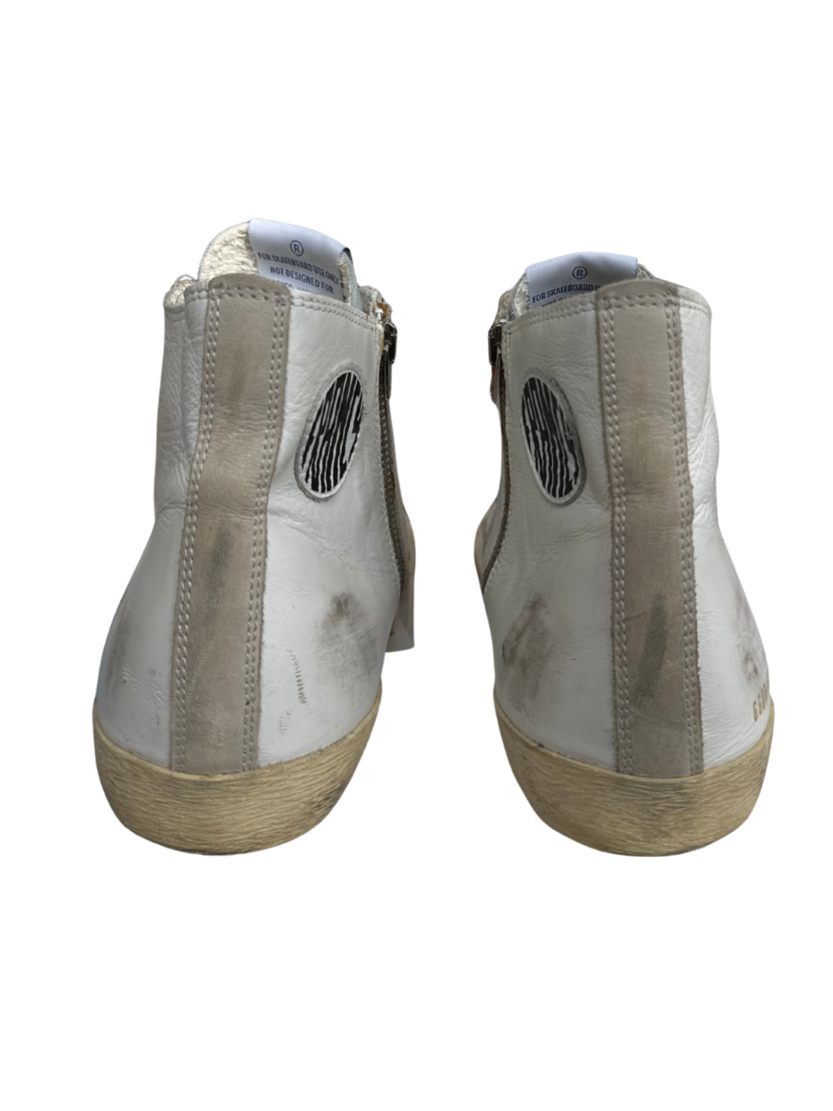 Hightop Sneakers White/Silver / Size 45