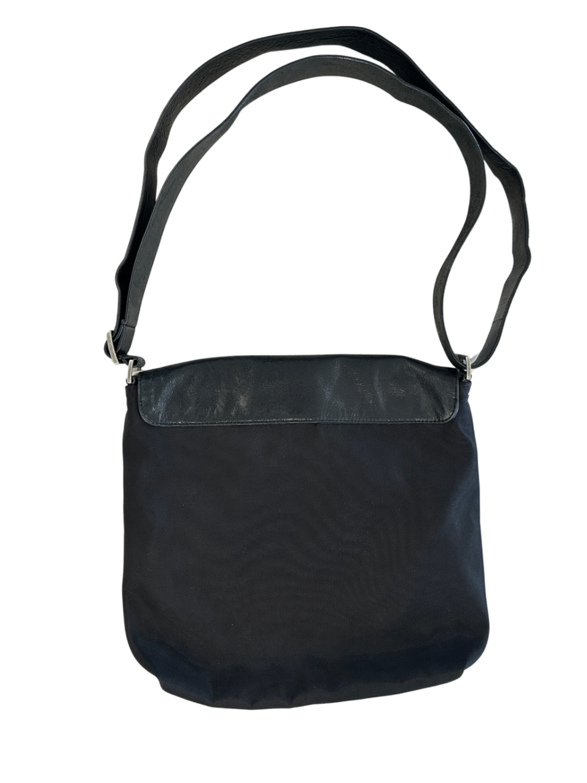 Nylon/Leather Shoulder Bag Black