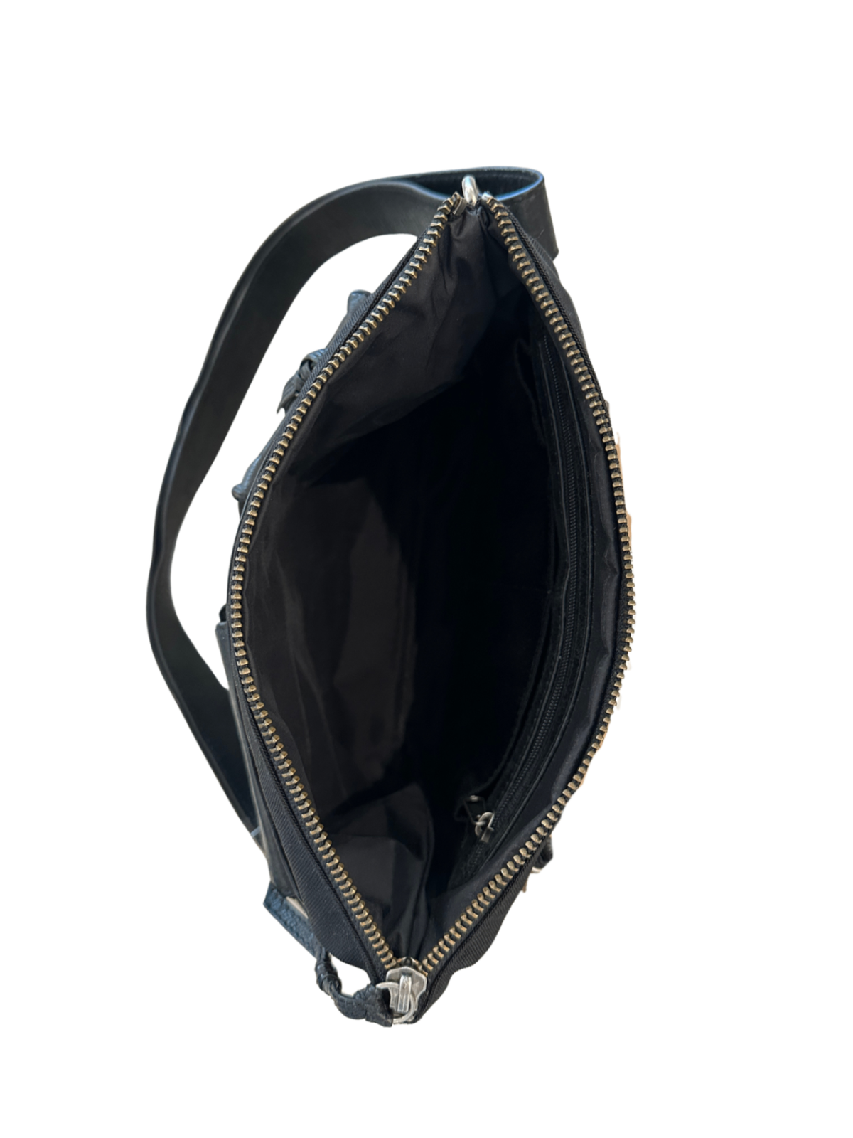 Small Nylon/Leather Bag Black