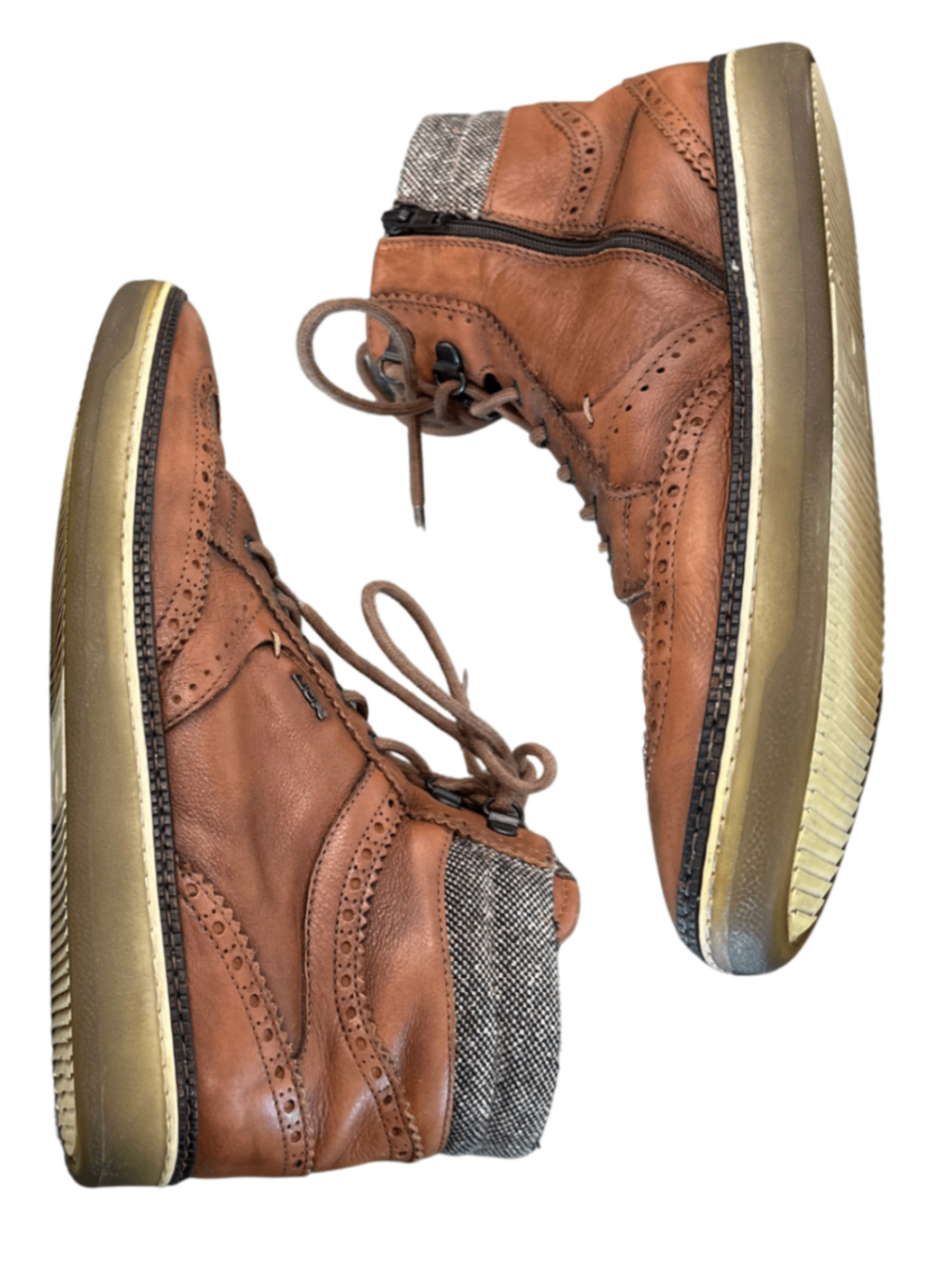 Wingtip Brogue High Top Sneaker Tobacco / Size 11