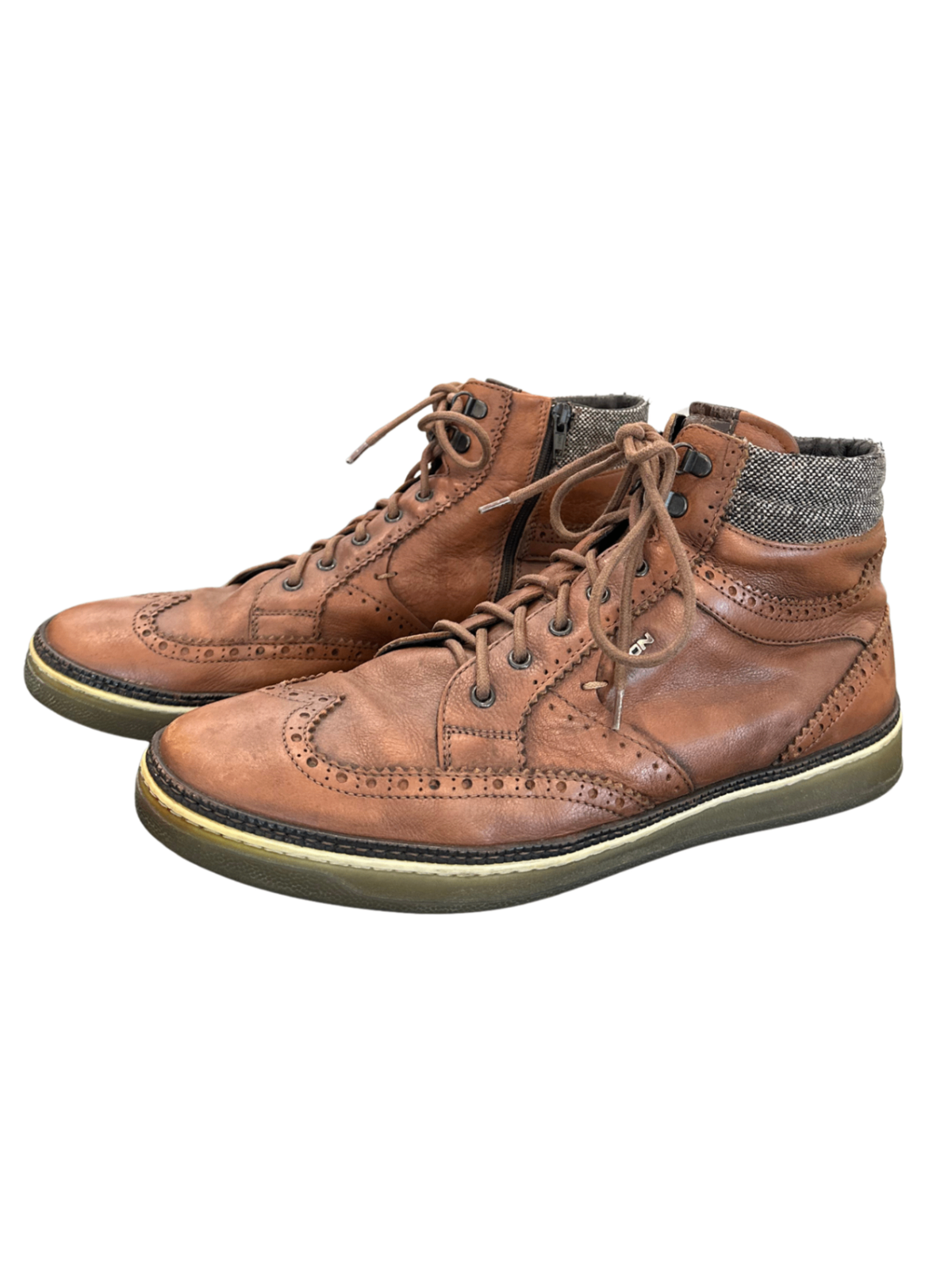 Wingtip Brogue High Top Sneaker Tobacco / Size 11