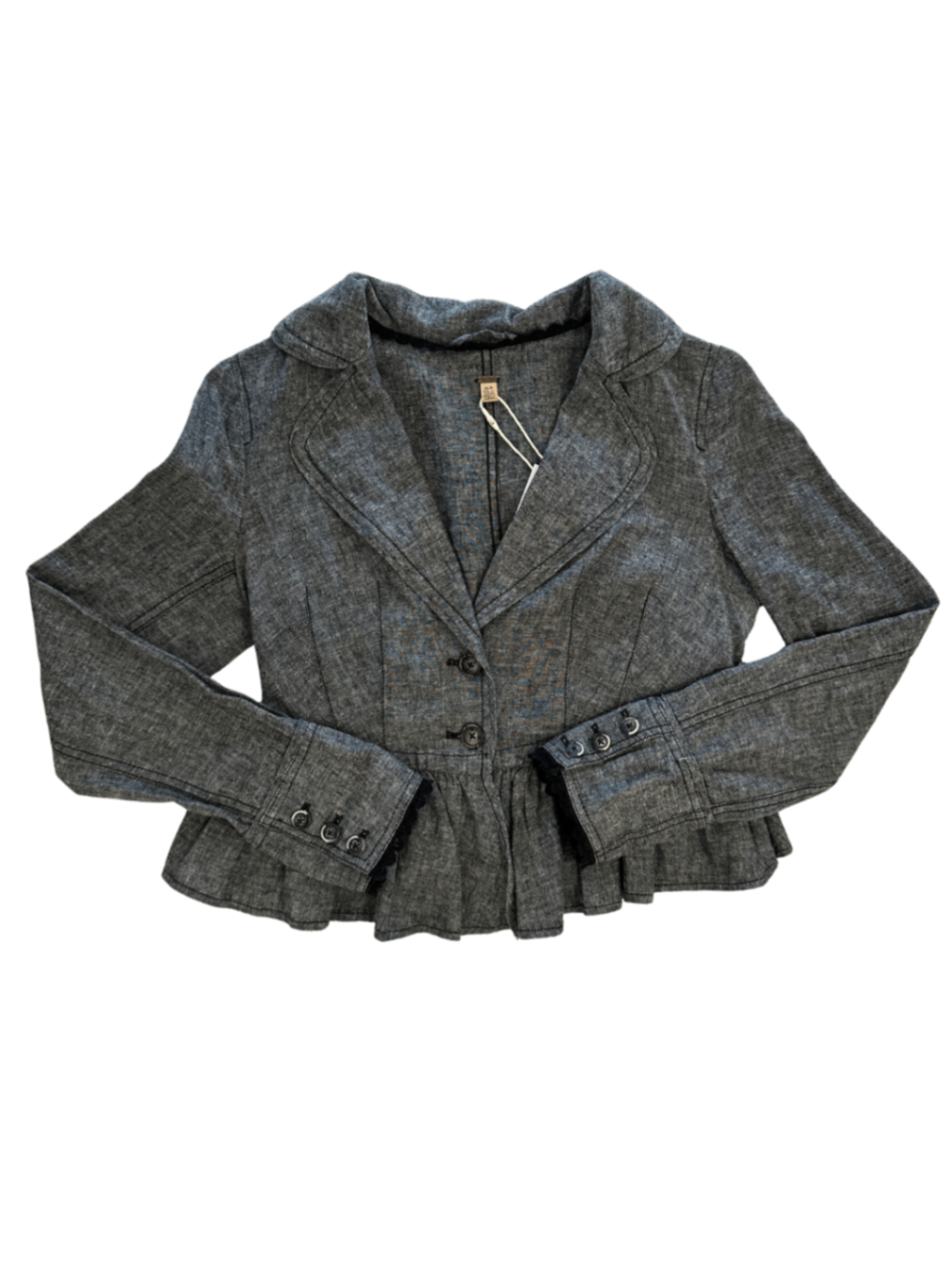 Cropped Peplum Jacket Grey / Size XS