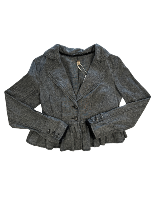 Cropped Peplum Jacket Grey / Size XS