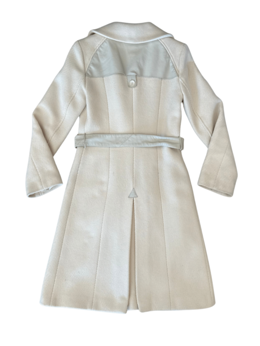 Textured Wool Paneled Coat Cream / Size S