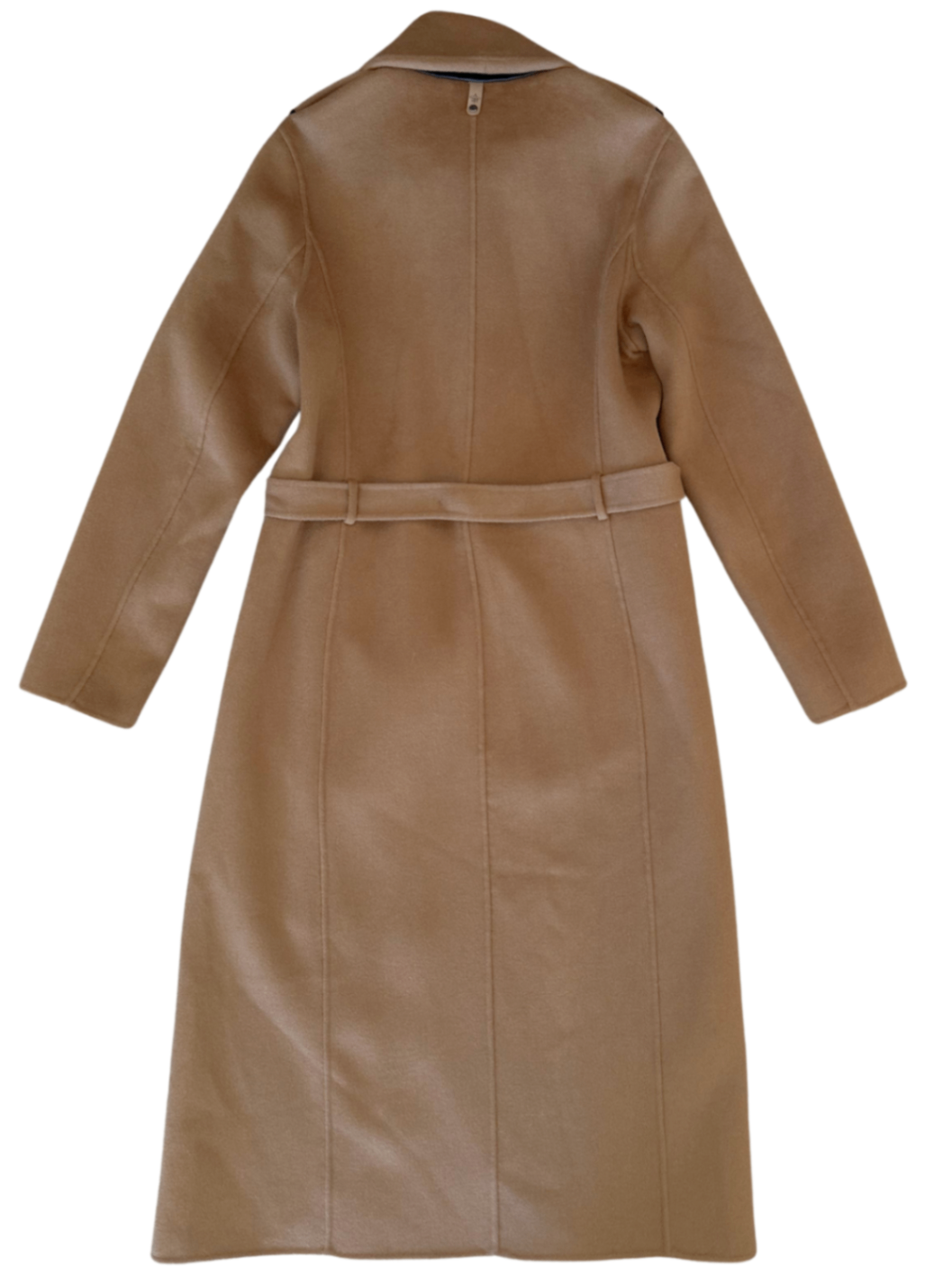 Asymmetric Drape Neck Wool Wrap Coat Camel / Size S