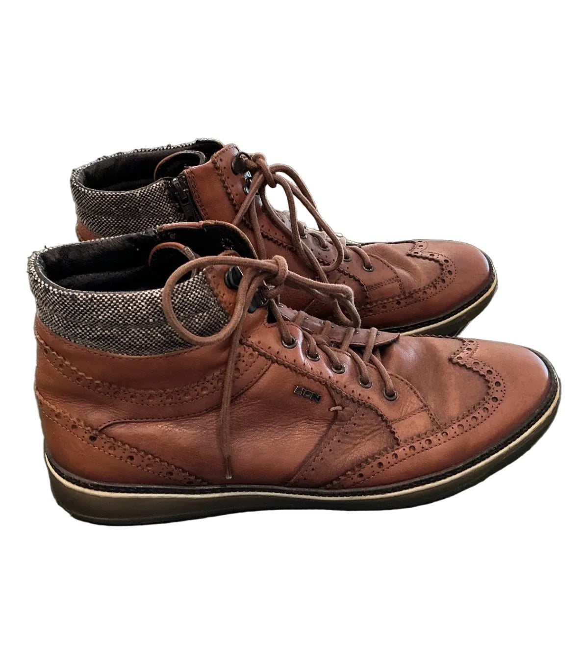Wingtip Brogue High Top Sneaker Tobacco / Size 11