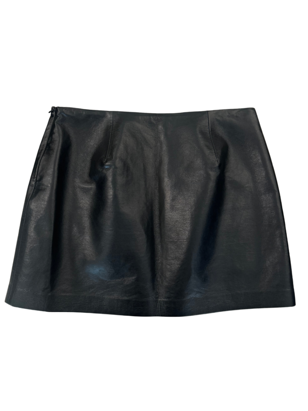 Agda Recycled Leather Mini Skirt Detox / Size 27