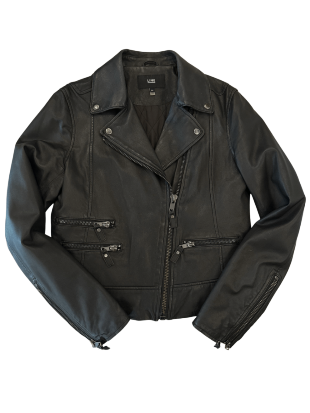 Asymmetrical Lambskin Moto Jacket Black / Size S