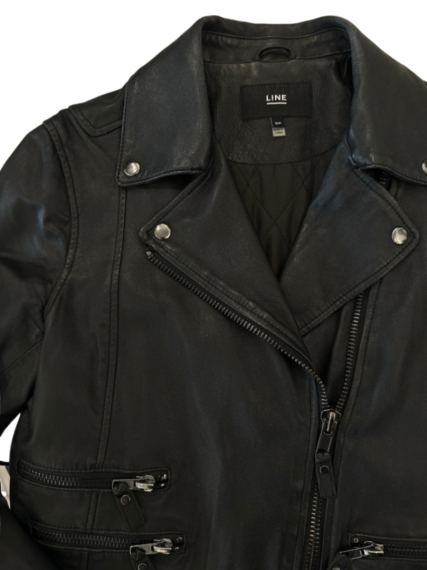 Asymmetrical Lambskin Moto Jacket Black / Size S