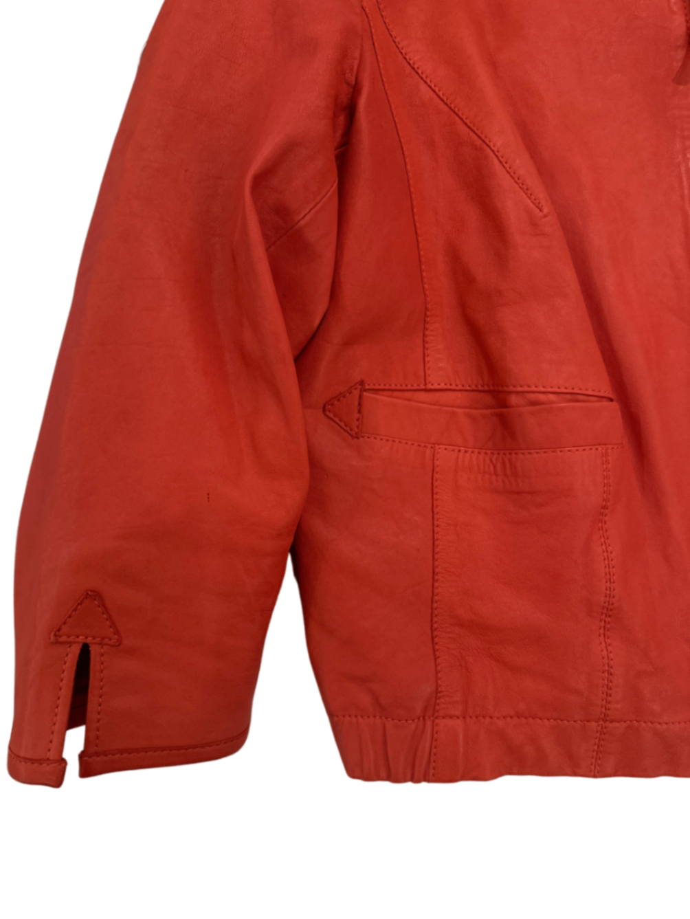 Embossed Lamb Nappa Leather Jacket / Size 12